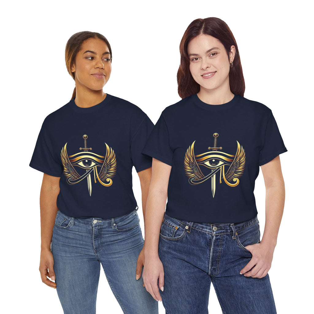 Eye of Horus Sword T‑Shirt — Egyptian Symbol Tee with Winged Eye Design