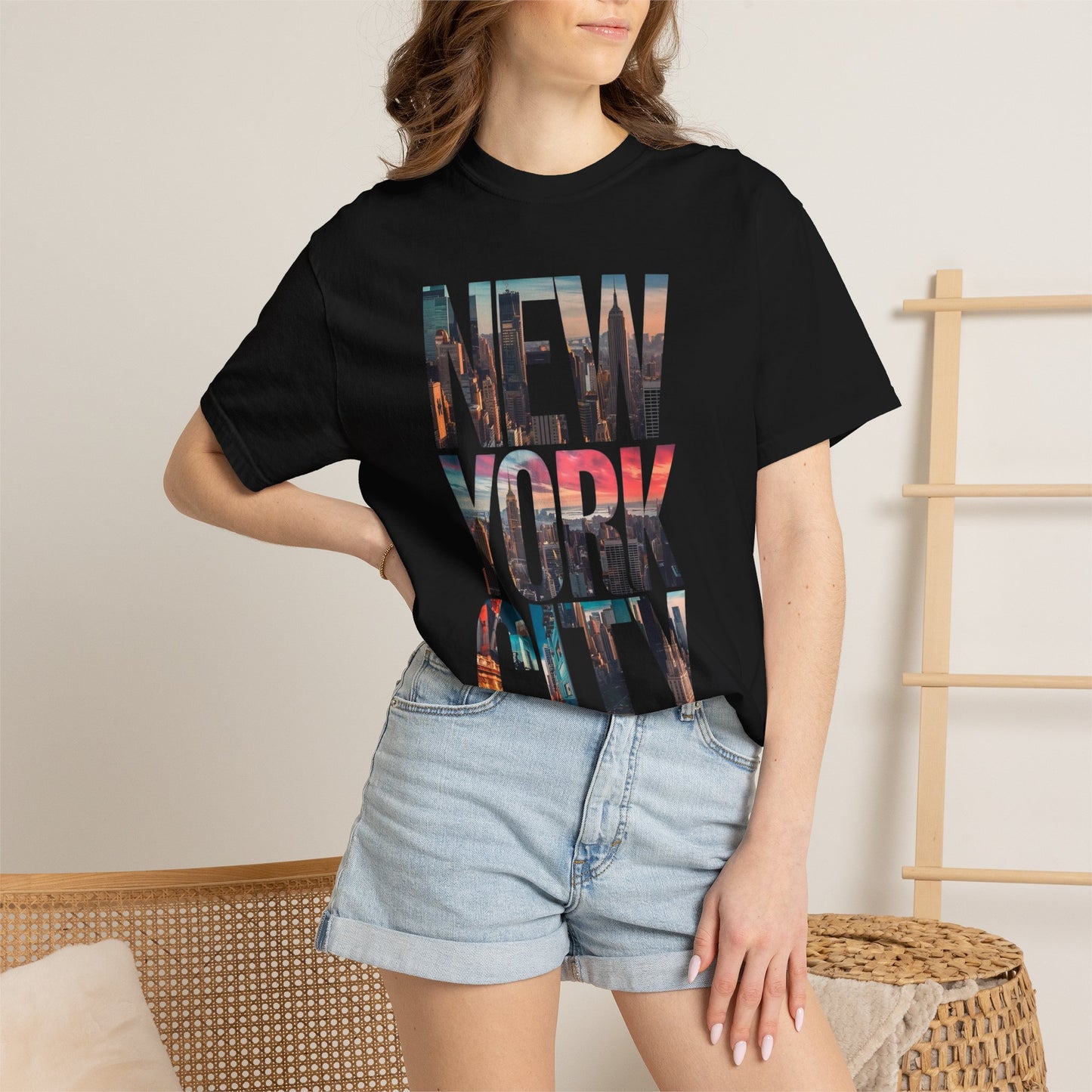 New York City Photo-Print T-Shirt — NYC Skyline Typography Tee