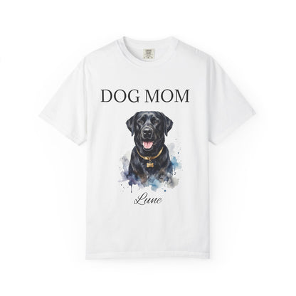 Dog Mom T‑Shirt with Custom Pet Portrait — Personalized Dog Mom Tee