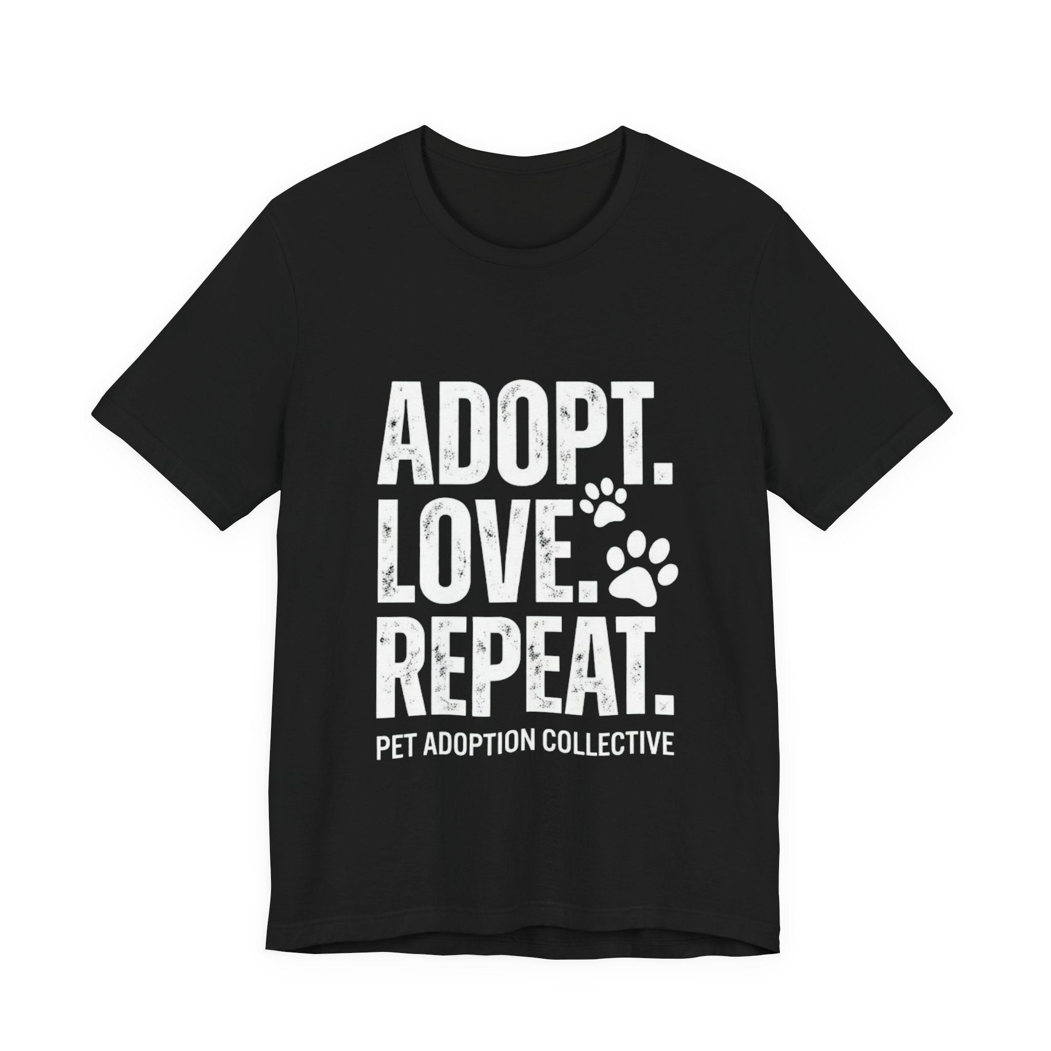 Adopt Love Repeat Tee – Pet Adoption Rescue Shirt with Paw Graphic
