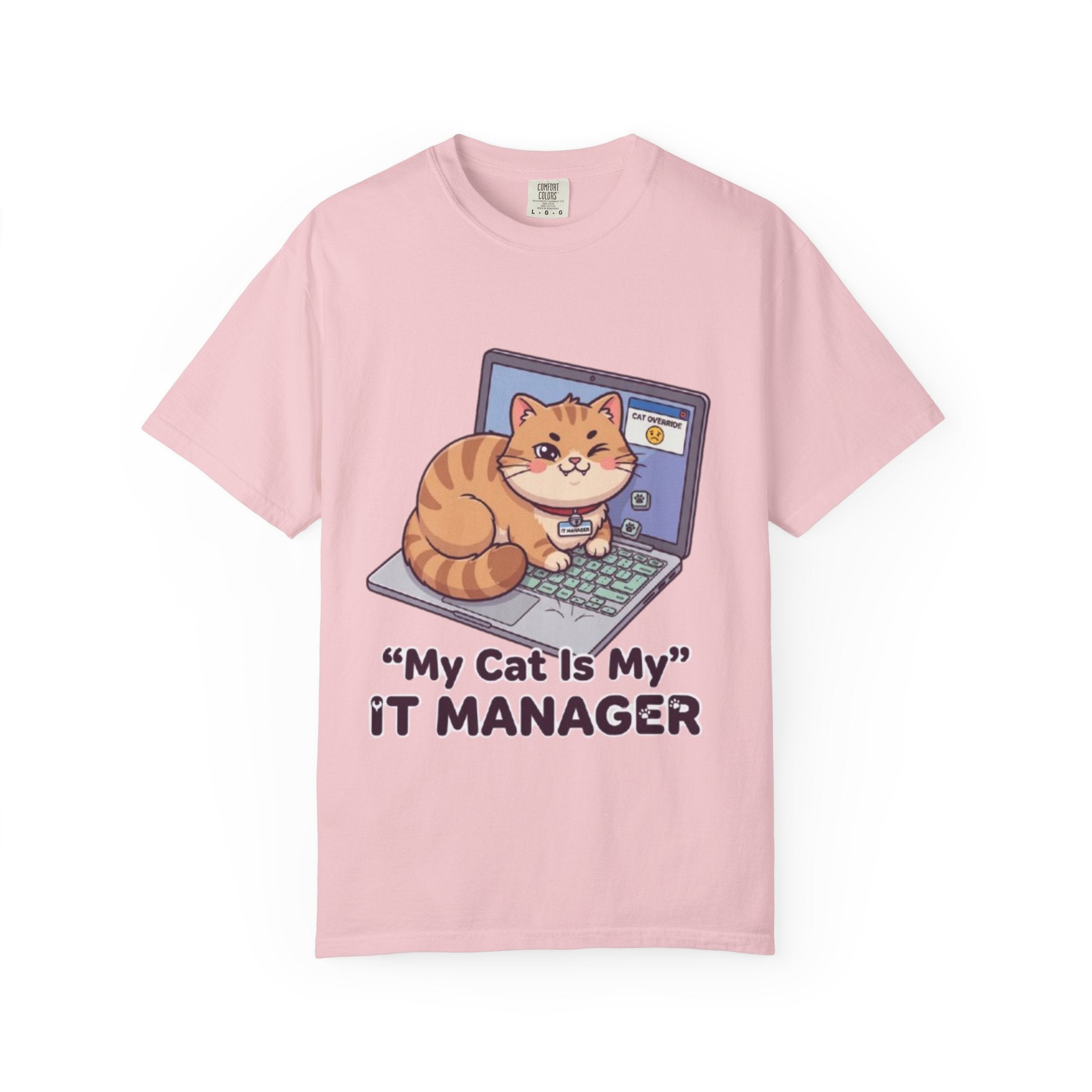 IT Manager Cat T-Shirt — "My Cat Is My IT Manager" Cute Techie Tee for Cat Lovers