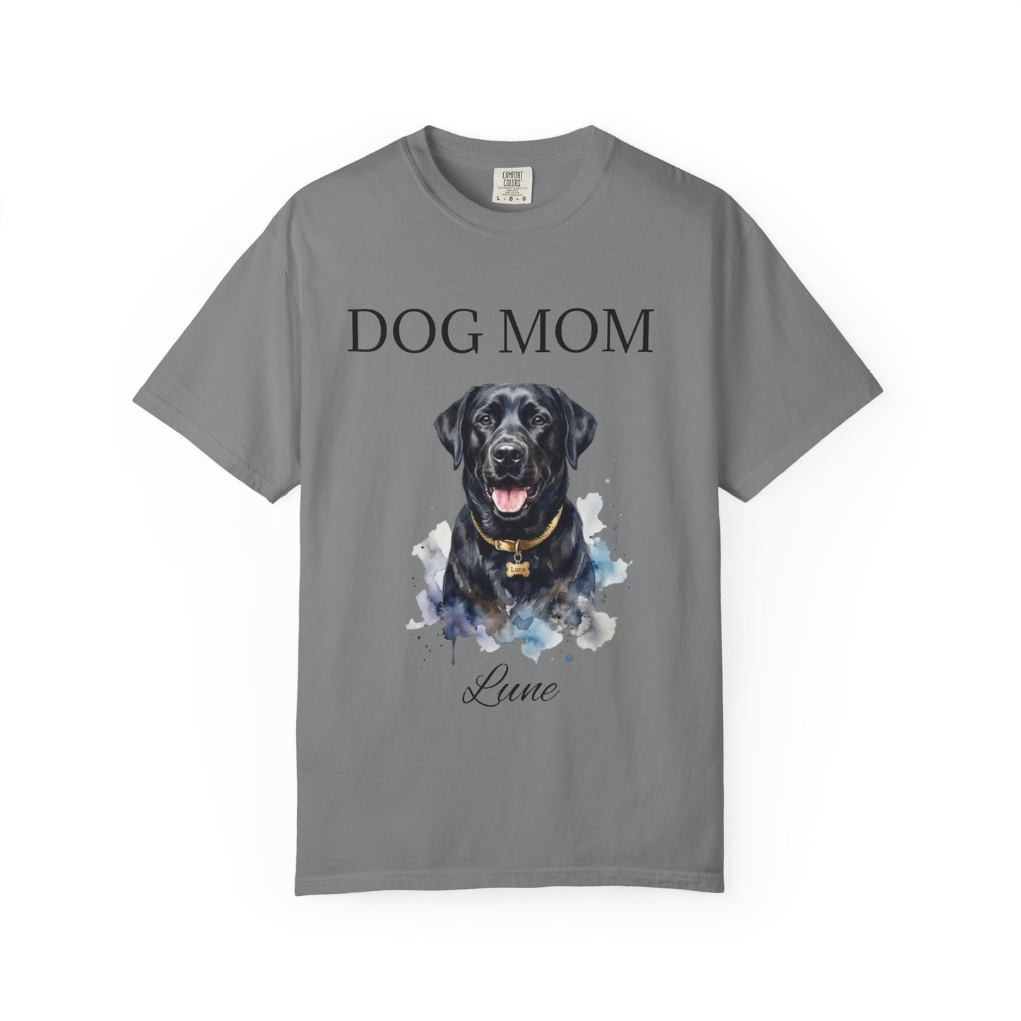 Dog Mom T‑Shirt with Custom Pet Portrait — Personalized Dog Mom Tee