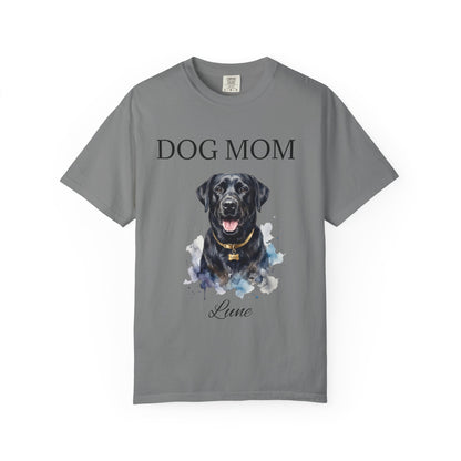 Dog Mom T‑Shirt with Custom Pet Portrait — Personalized Dog Mom Tee