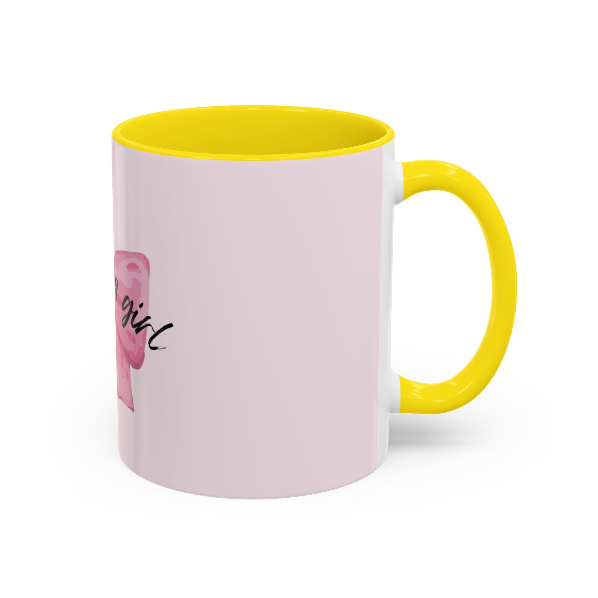 Pink Bow Accent Coffee Mug — "I'm Just a Girl" Cute Feminine Tea & Coffee Cup