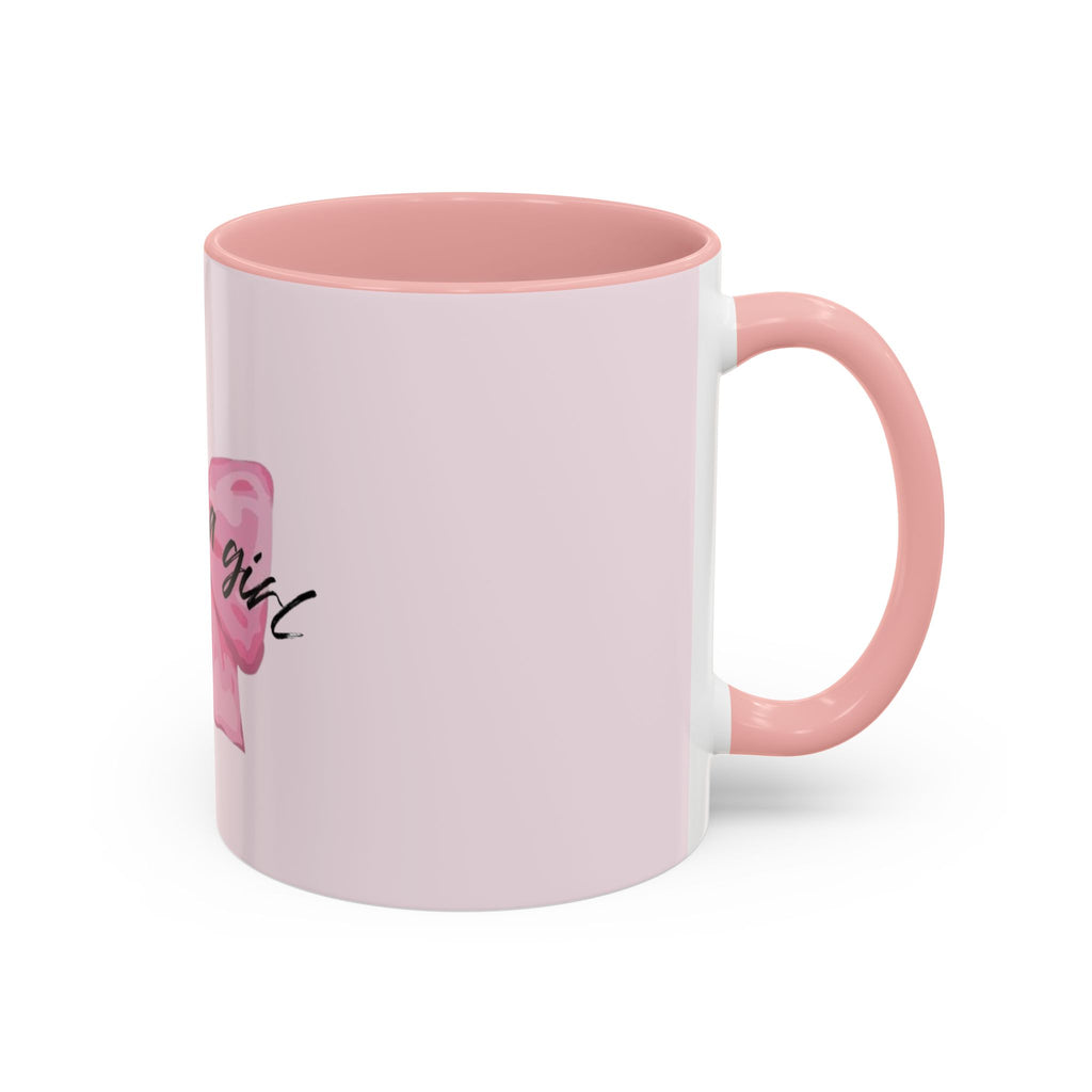 Pink Bow Accent Coffee Mug — "I'm Just a Girl" Cute Feminine Tea & Coffee Cup