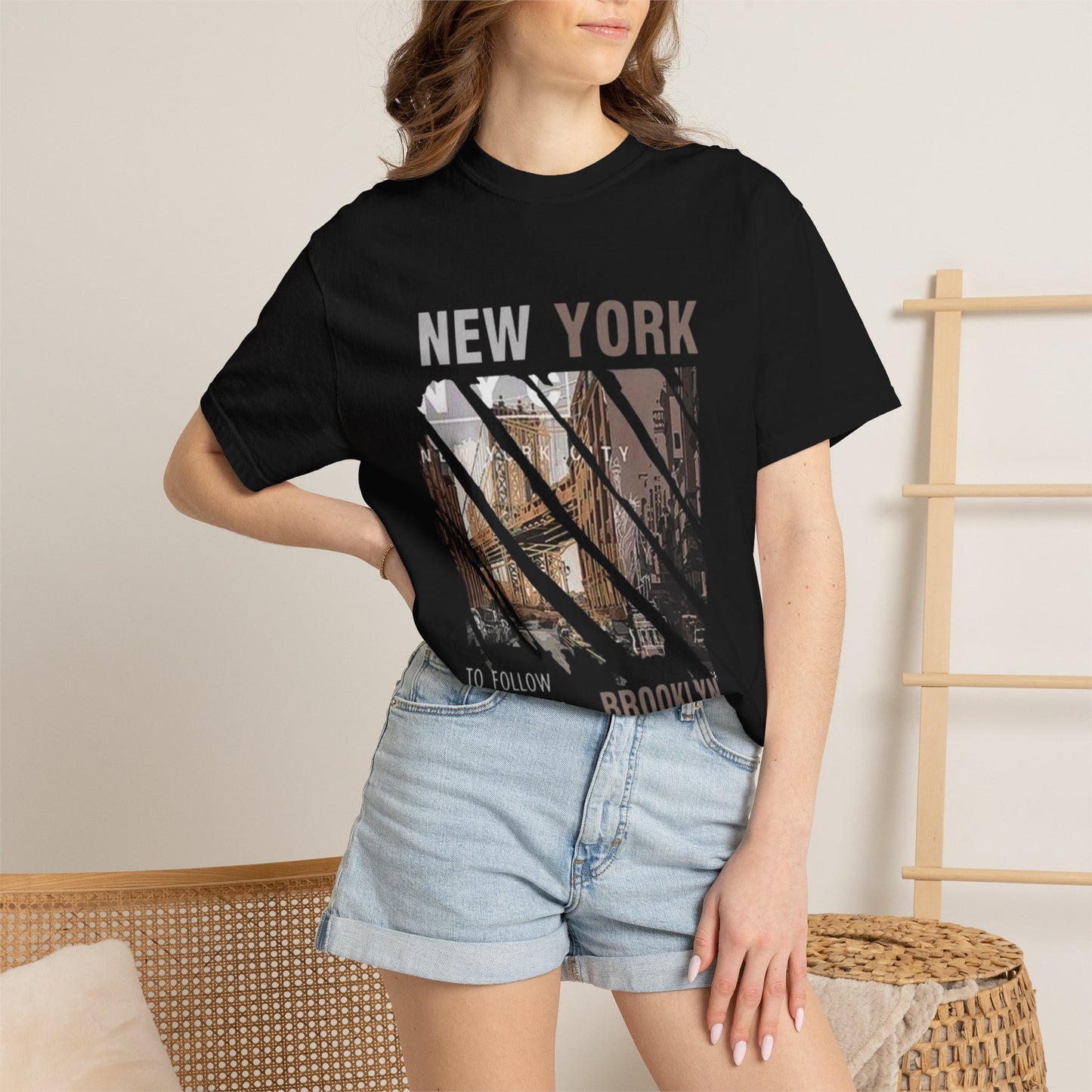 New York Brooklyn Graphic T-Shirt — Vintage Cityscape Tee