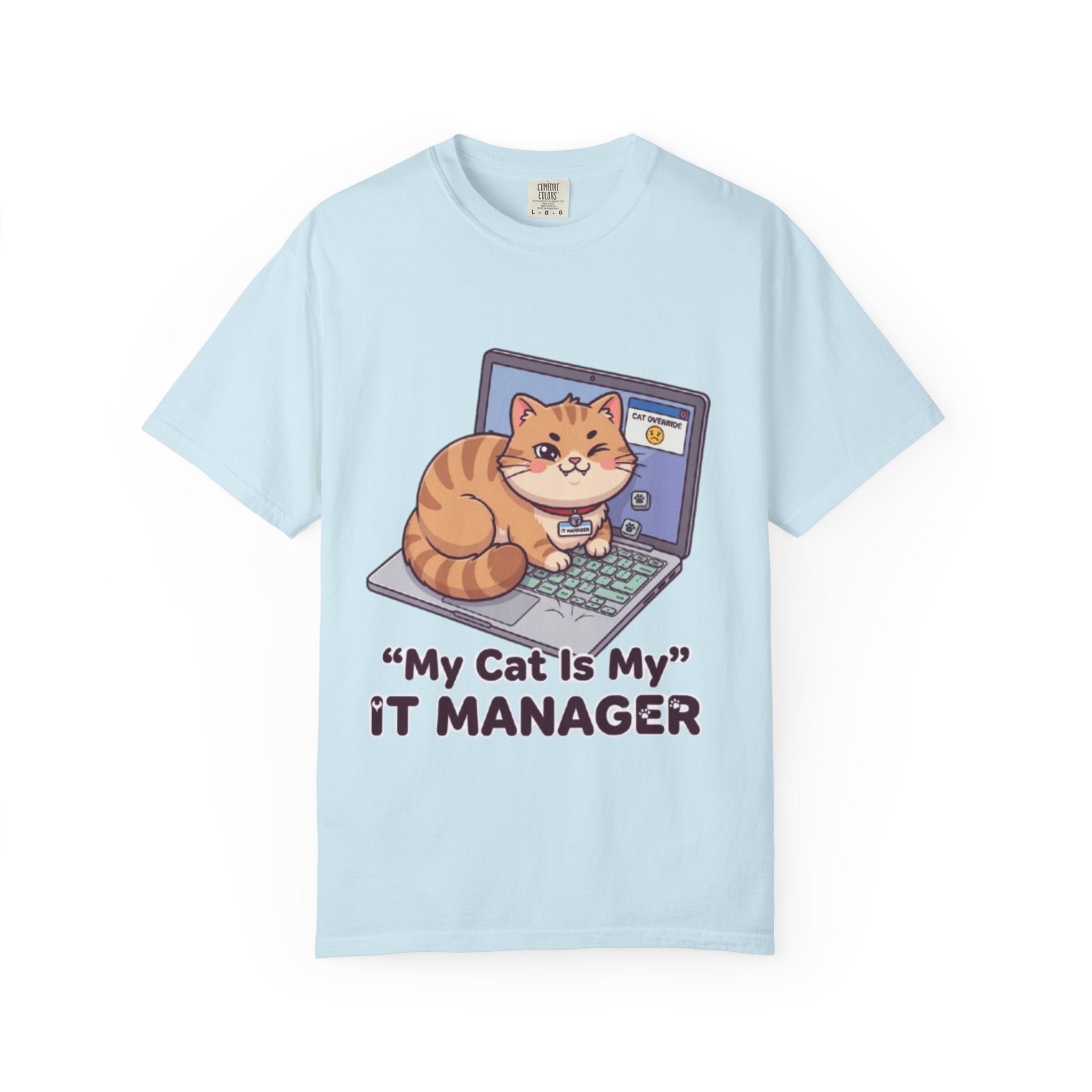IT Manager Cat T-Shirt — "My Cat Is My IT Manager" Cute Techie Tee for Cat Lovers