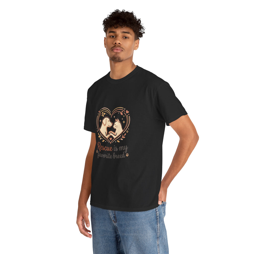 Rescue Is My Favorite Breed T-Shirt — Dog Rescue Heart Tee