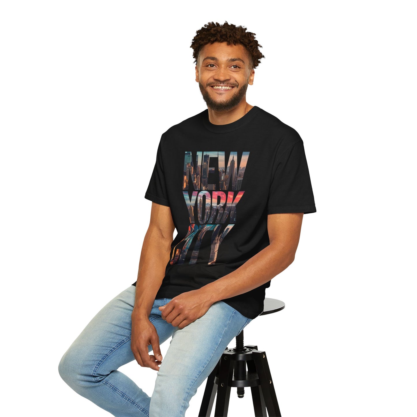 New York City Photo-Print T-Shirt — NYC Skyline Typography Tee