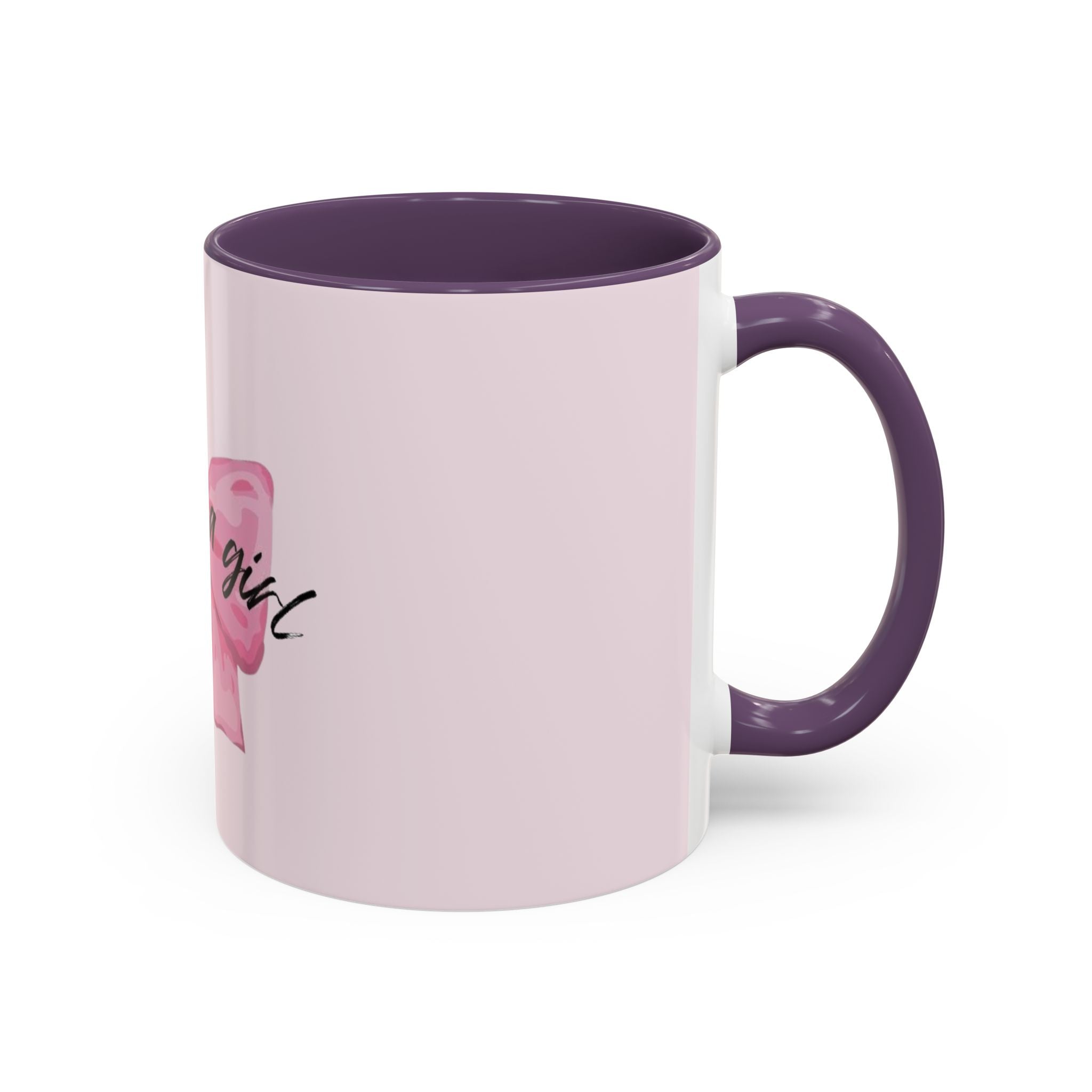 Pink Bow Accent Coffee Mug — "I'm Just a Girl" Cute Feminine Tea & Coffee Cup