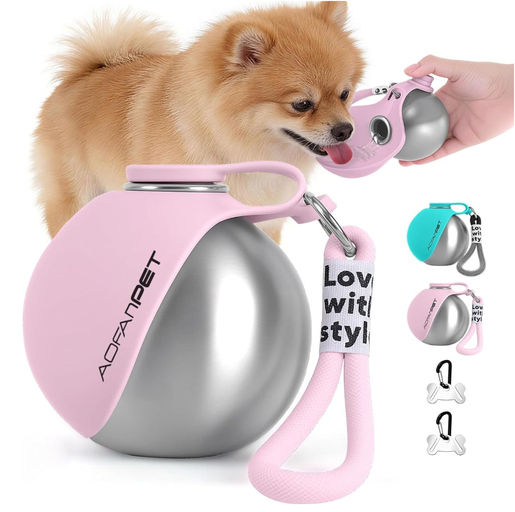 Creative Portable Stainless Steel Outdoor Pet Water Bottle and Drinking Cup – Convenient Travel Water Dispenser and Bowl for Small Dogs and Puppies, Durable Pet Product