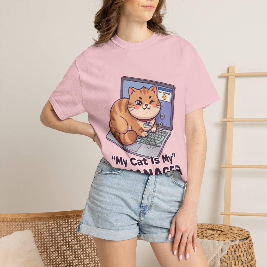 IT Manager Cat T-Shirt — "My Cat Is My IT Manager" Cute Techie Tee for Cat Lovers