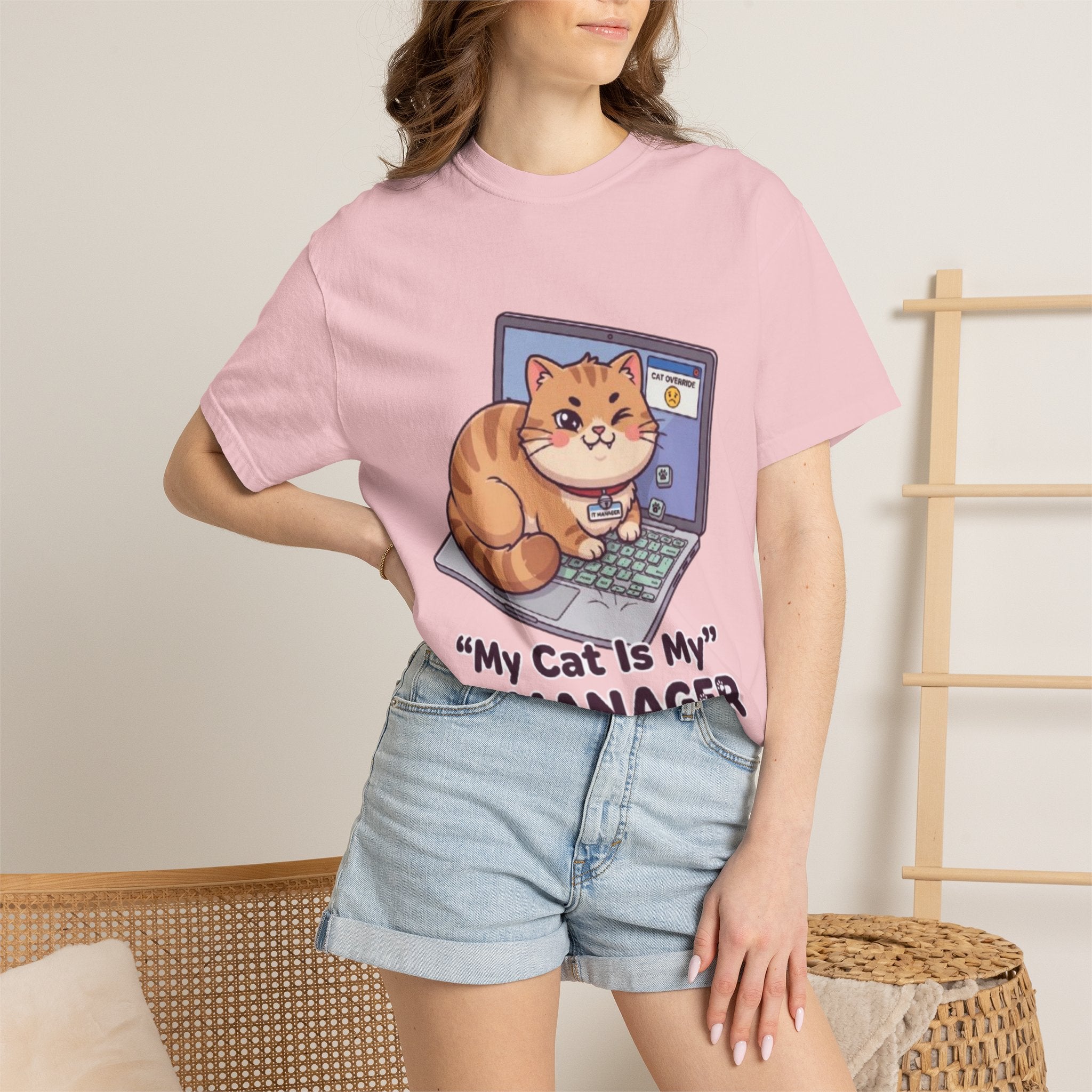 IT Manager Cat T-Shirt — "My Cat Is My IT Manager" Cute Techie Tee for Cat Lovers