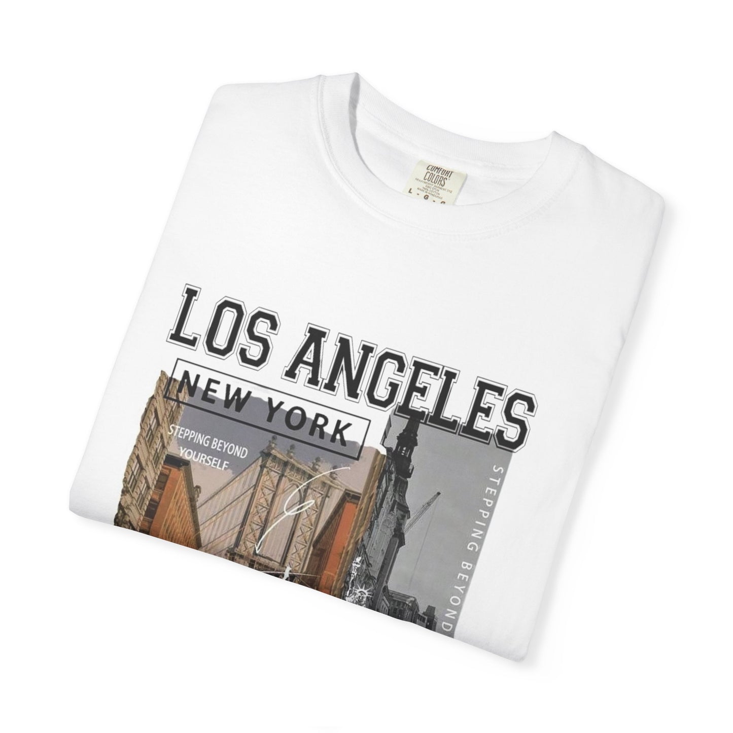 Los Angeles New York Vintage Photo Graphic T-Shirt — 'Enjoy the Moment' City Travel Tee