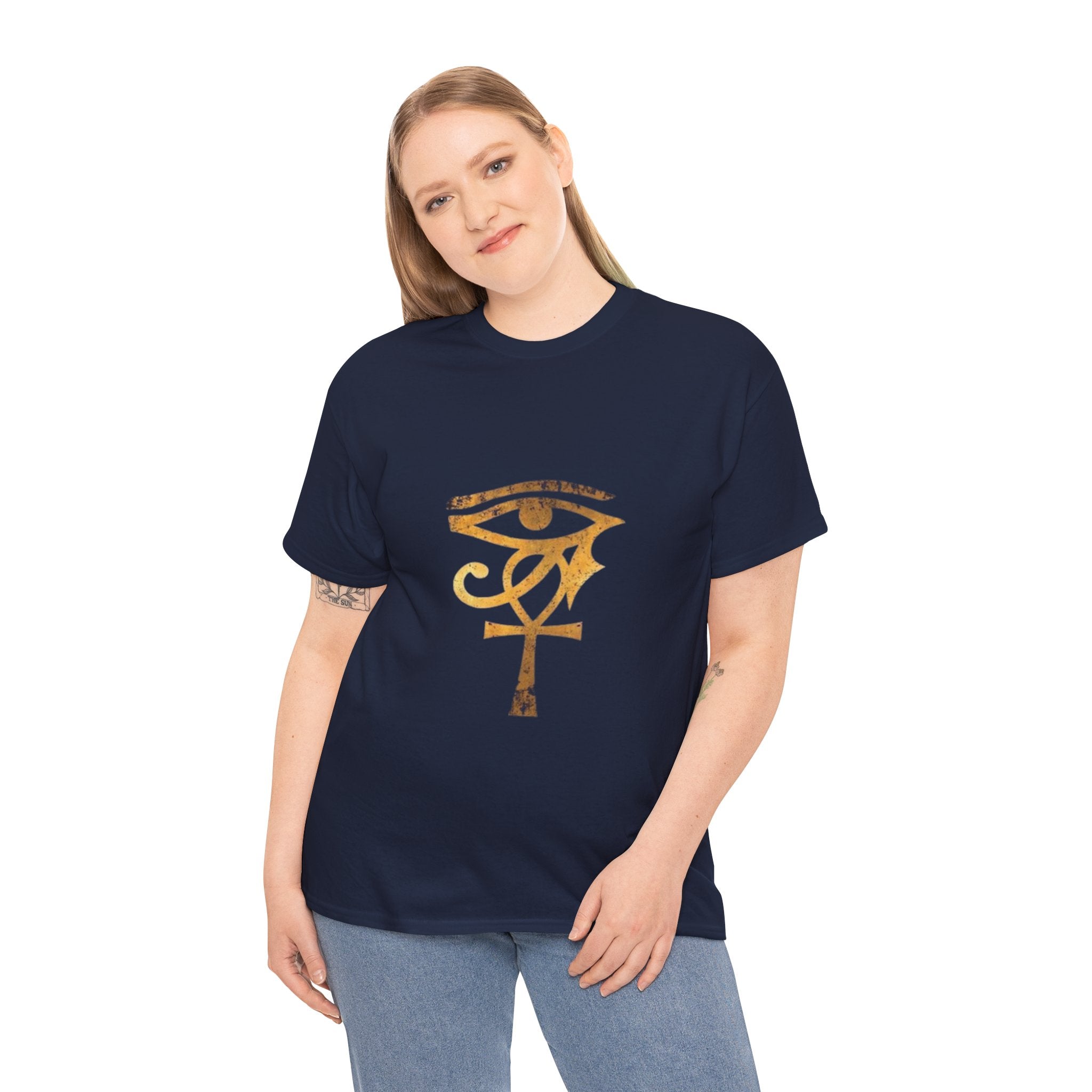 Eye of Ra Ankh T-Shirt — Golden Egyptian Symbol Tee