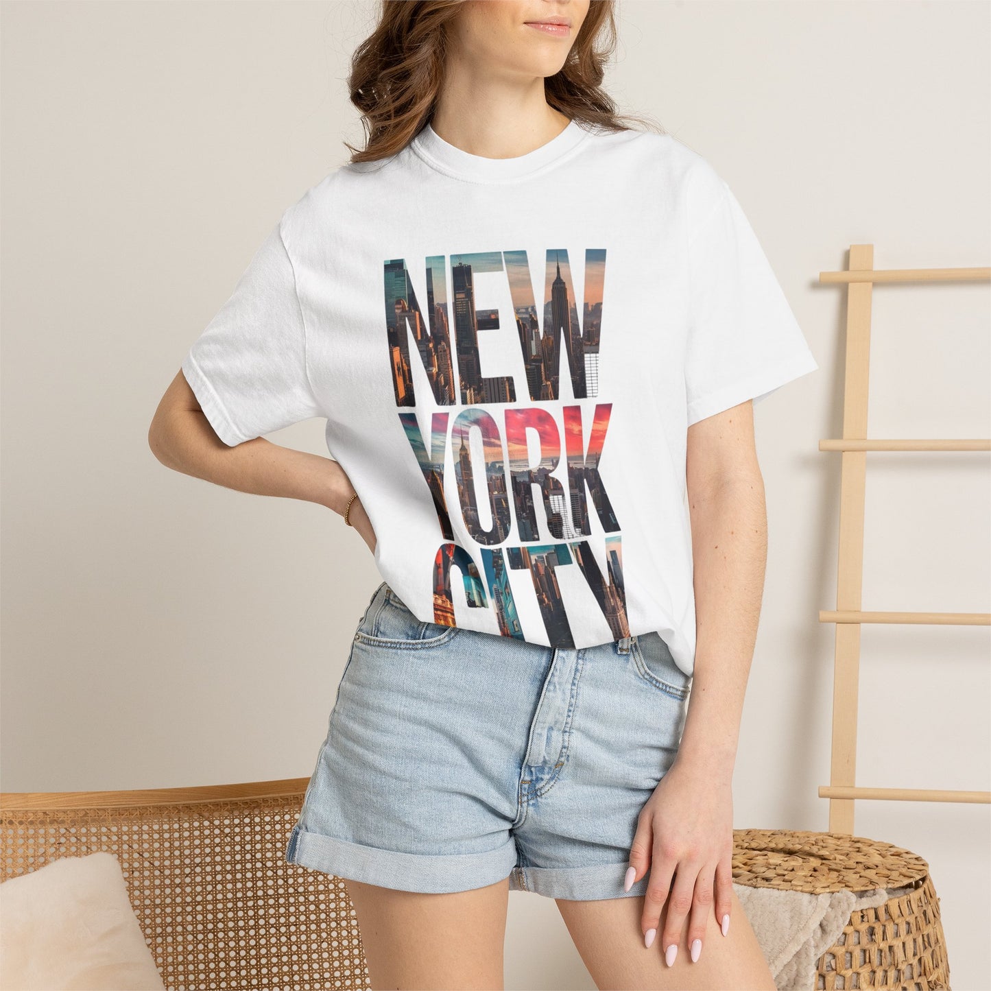 New York City Photo-Print T-Shirt — NYC Skyline Typography Tee