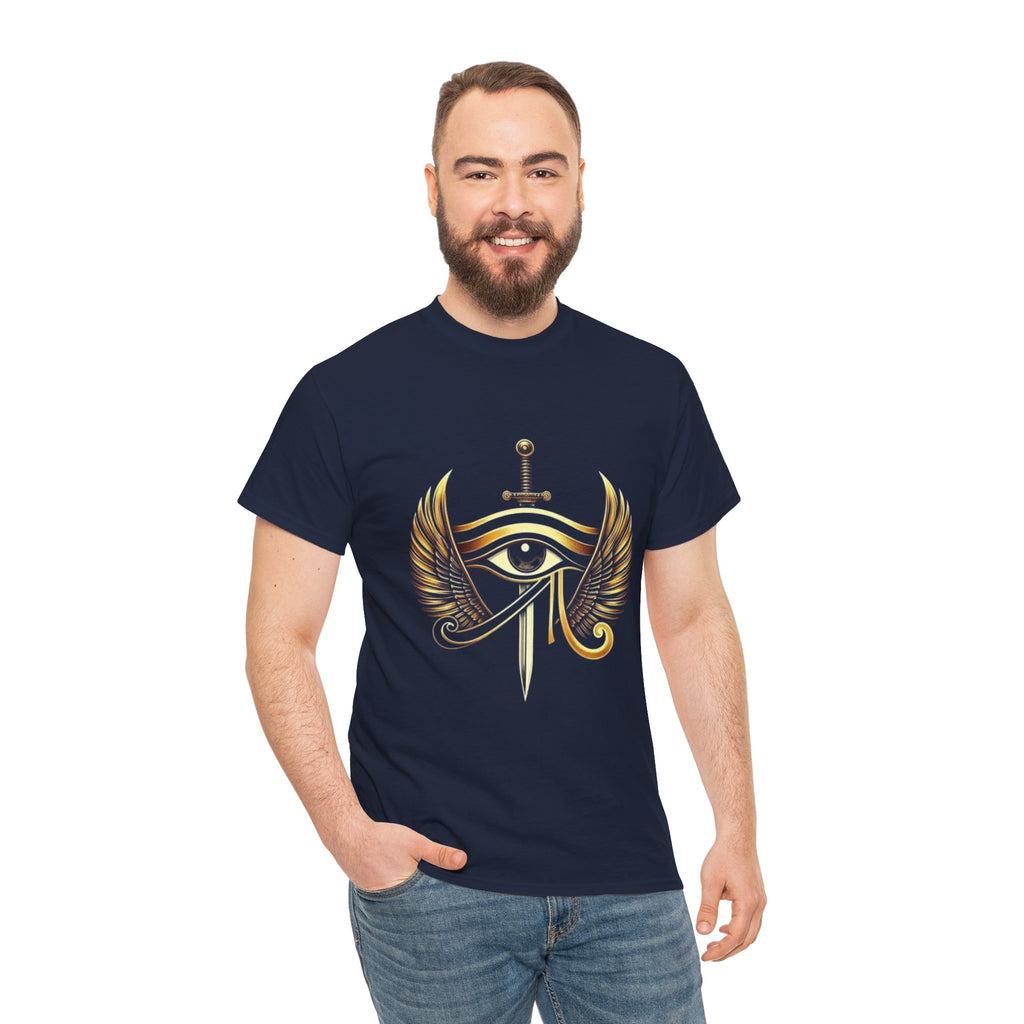 Eye of Horus Sword T‑Shirt — Egyptian Symbol Tee with Winged Eye Design