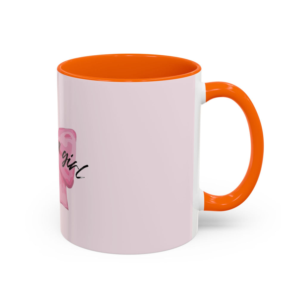 Pink Bow Accent Coffee Mug — "I'm Just a Girl" Cute Feminine Tea & Coffee Cup