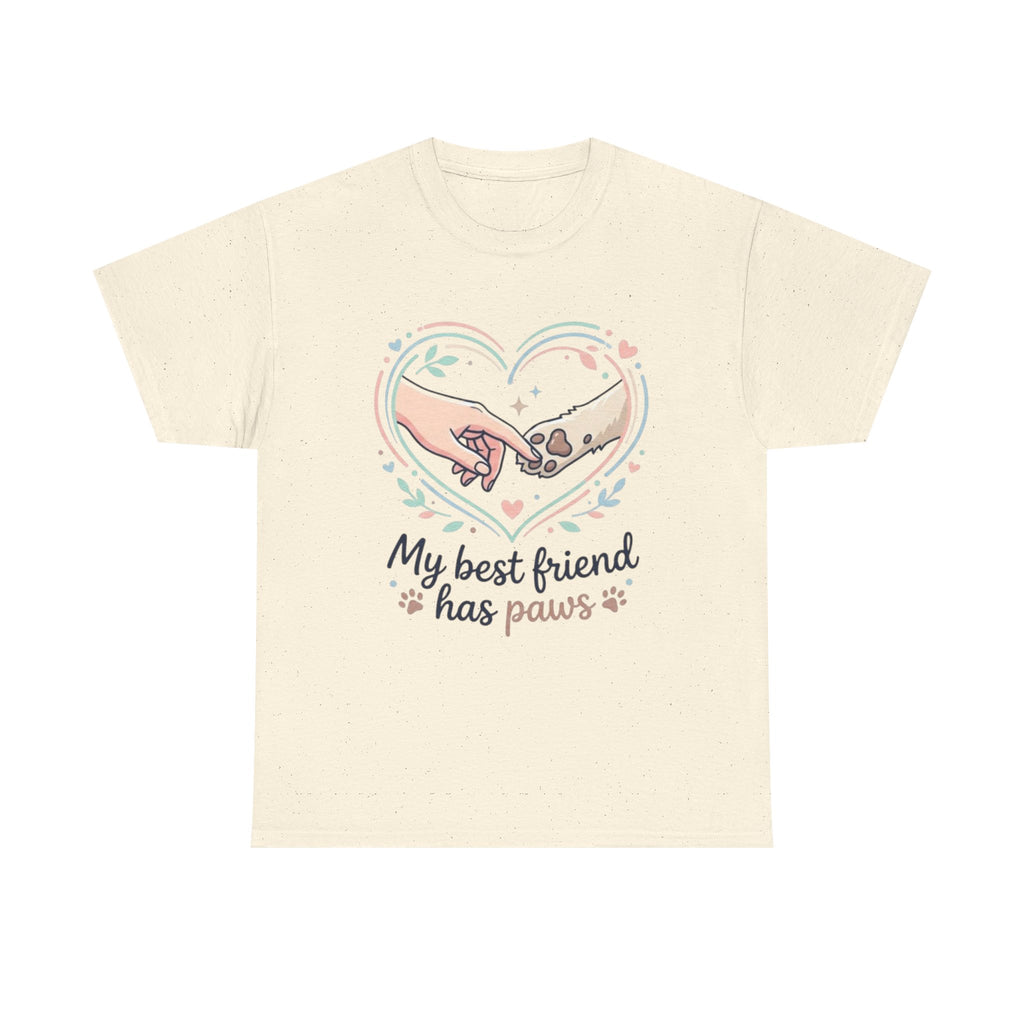 Pet Lover T-Shirt — “My Best Friend Has Paws” Cute Dog & Cat Paw Heart Tee