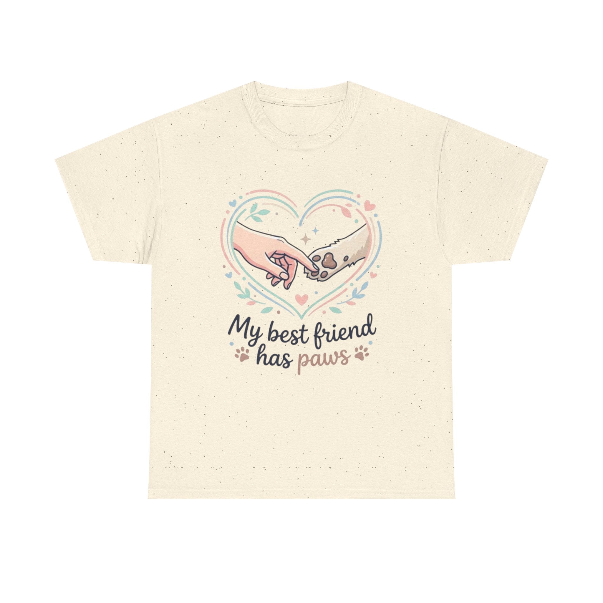 Pet Lover T-Shirt — “My Best Friend Has Paws” Cute Dog & Cat Paw Heart Tee