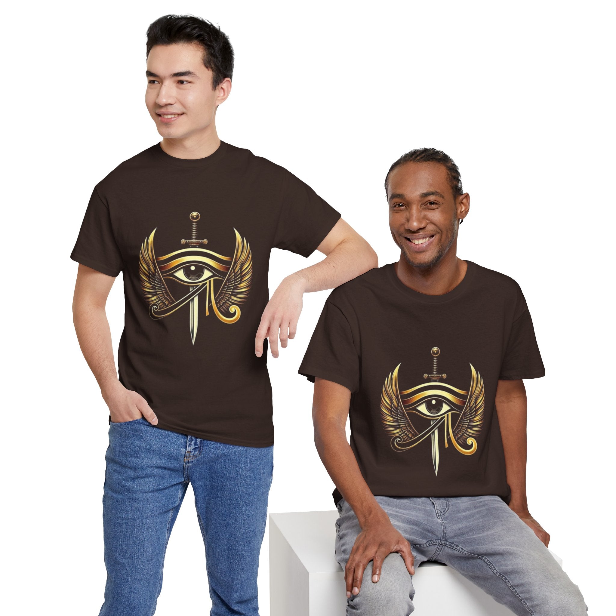 Eye of Horus Sword T‑Shirt — Egyptian Symbol Tee with Winged Eye Design
