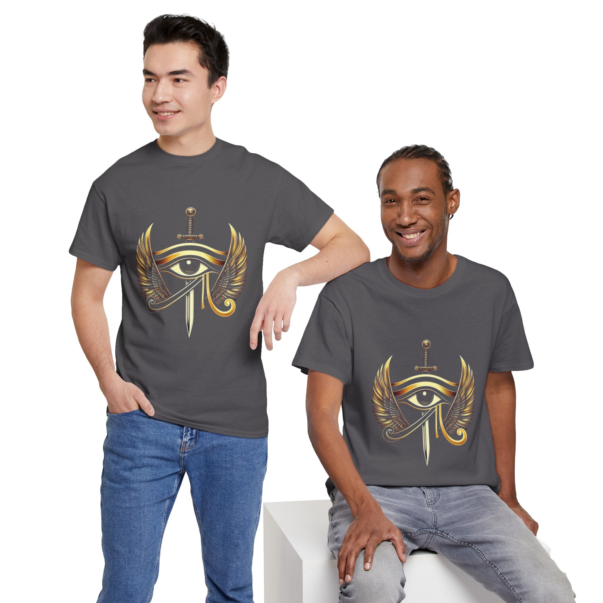 Eye of Horus Sword T‑Shirt — Egyptian Symbol Tee with Winged Eye Design