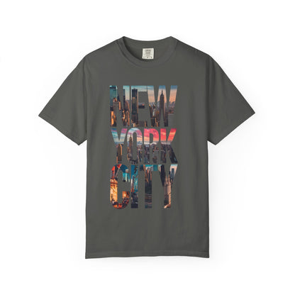New York City Photo-Print T-Shirt — NYC Skyline Typography Tee