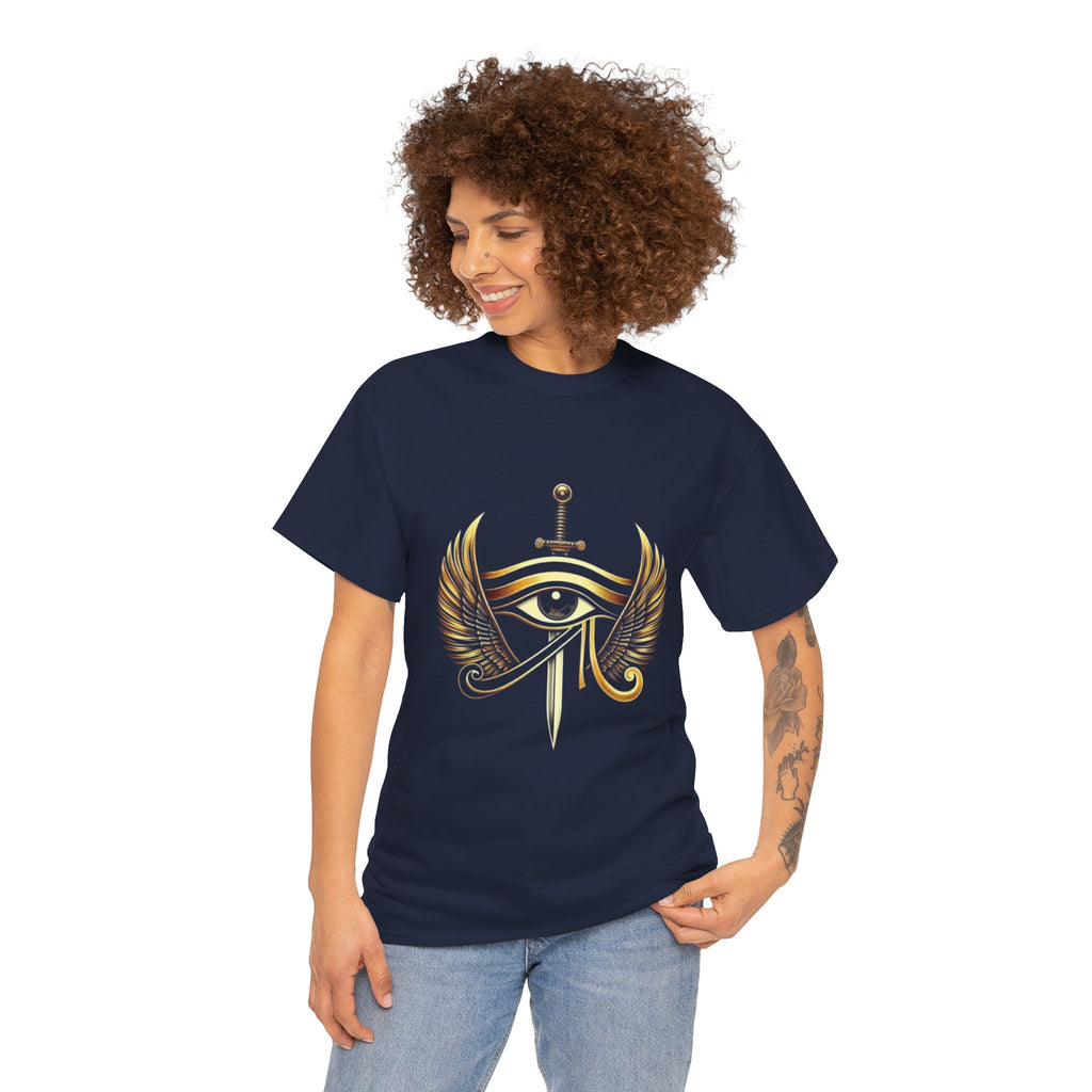 Eye of Horus Sword T‑Shirt — Egyptian Symbol Tee with Winged Eye Design