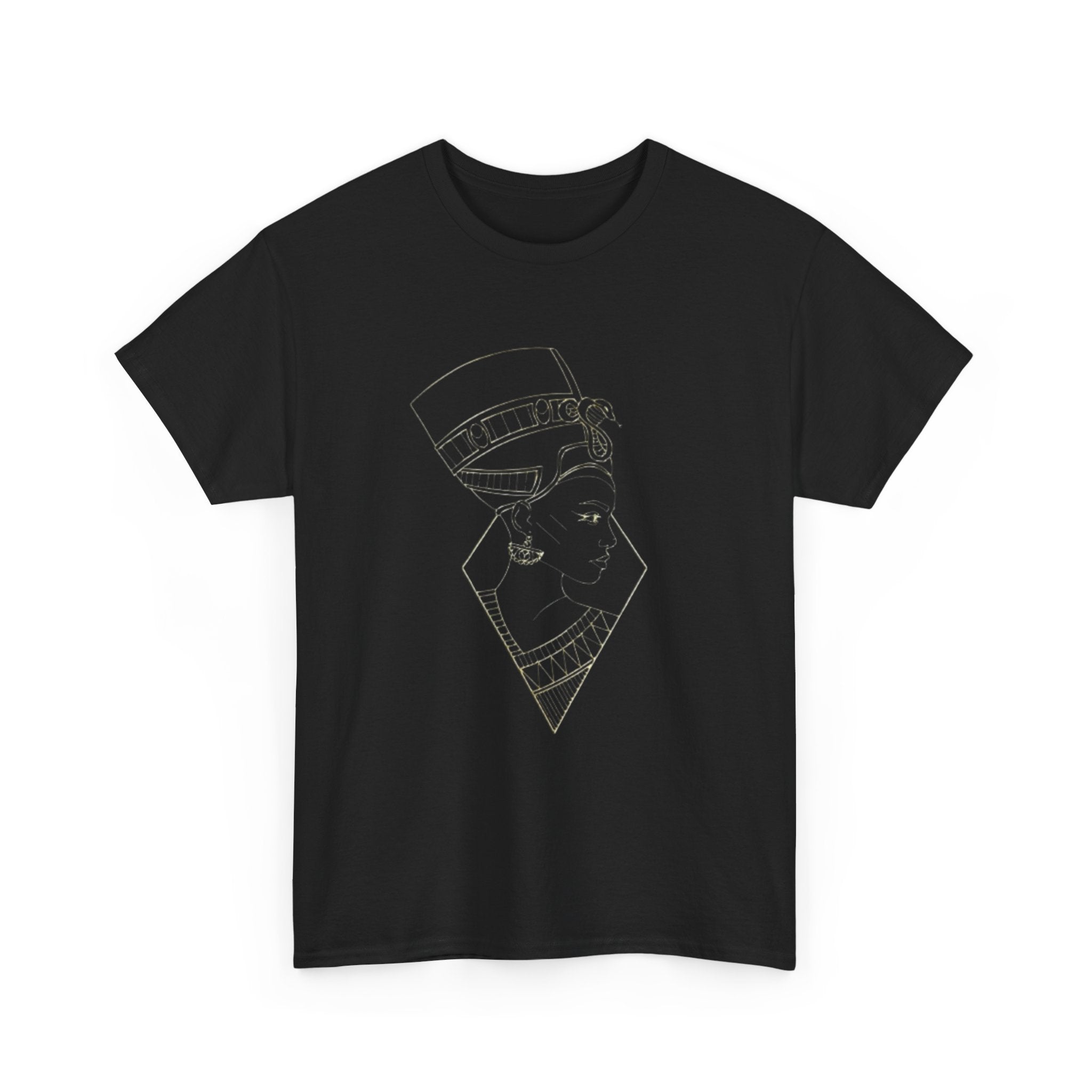 Nefertiti Line Art Tee — Minimal Egyptian Queen Graphic T-Shirt