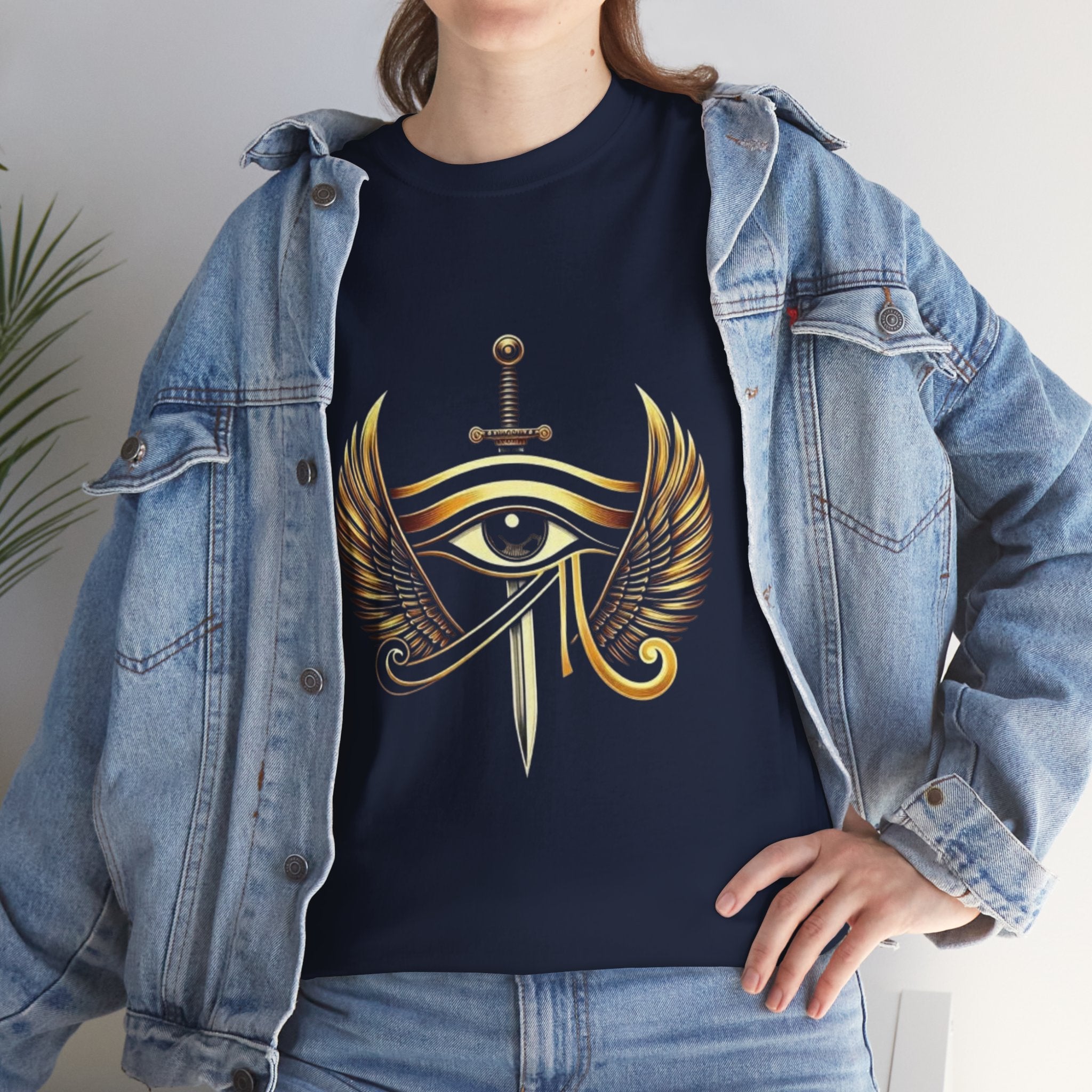 Eye of Horus Sword T‑Shirt — Egyptian Symbol Tee with Winged Eye Design