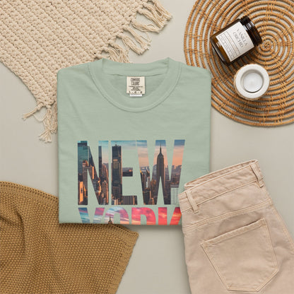 New York City Photo-Print T-Shirt — NYC Skyline Typography Tee