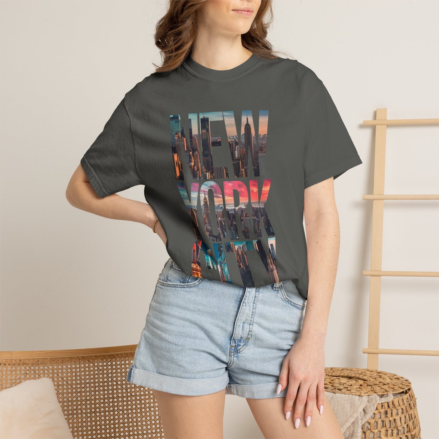 New York City Photo-Print T-Shirt — NYC Skyline Typography Tee