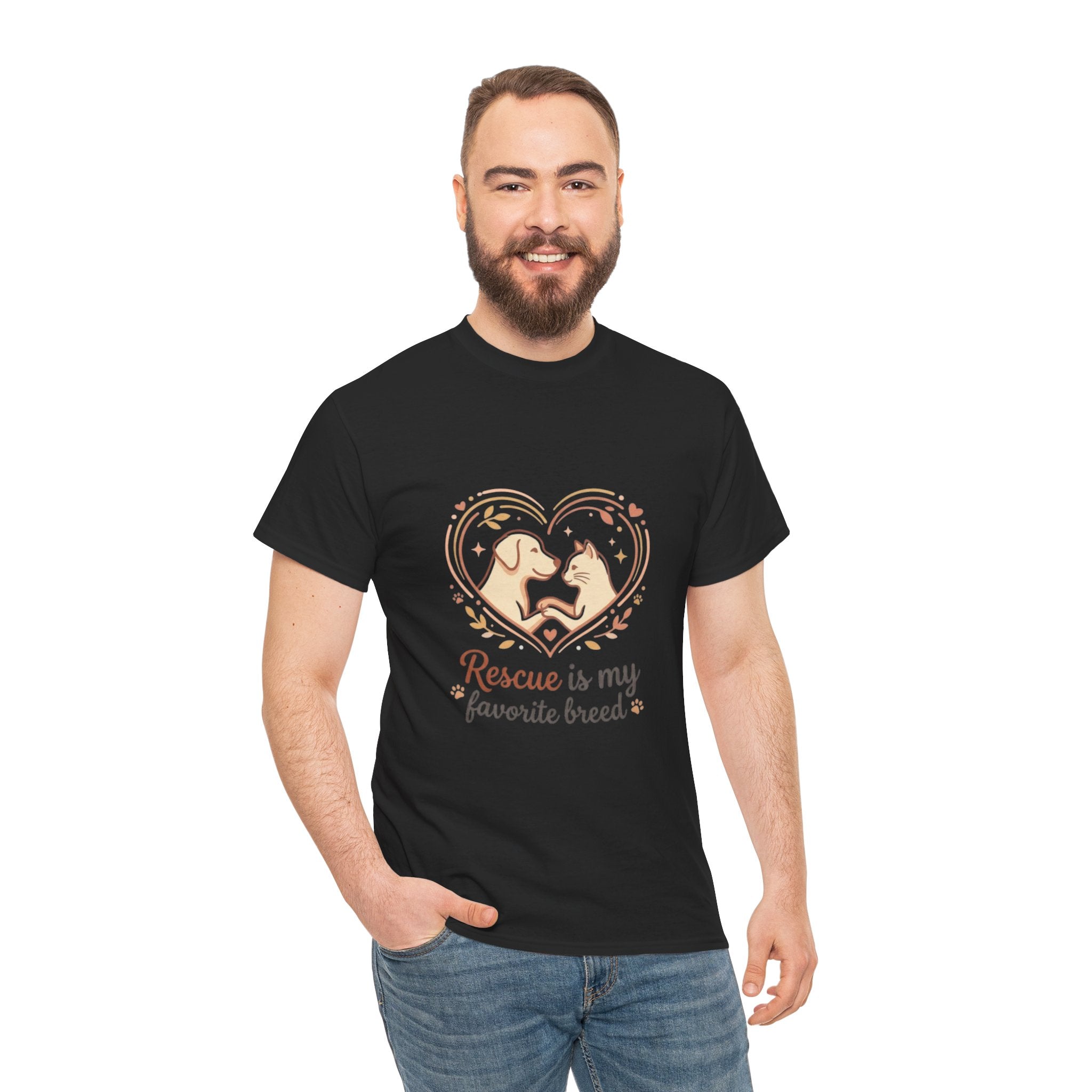 Rescue Is My Favorite Breed T-Shirt — Dog Rescue Heart Tee