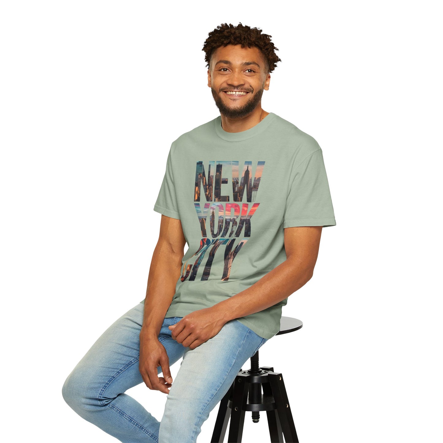 New York City Photo-Print T-Shirt — NYC Skyline Typography Tee