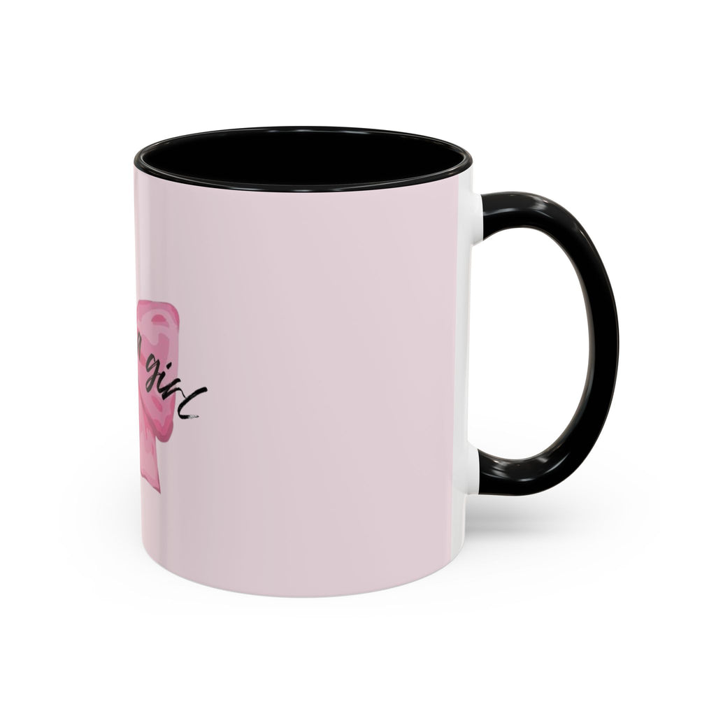 Pink Bow Accent Coffee Mug — "I'm Just a Girl" Cute Feminine Tea & Coffee Cup