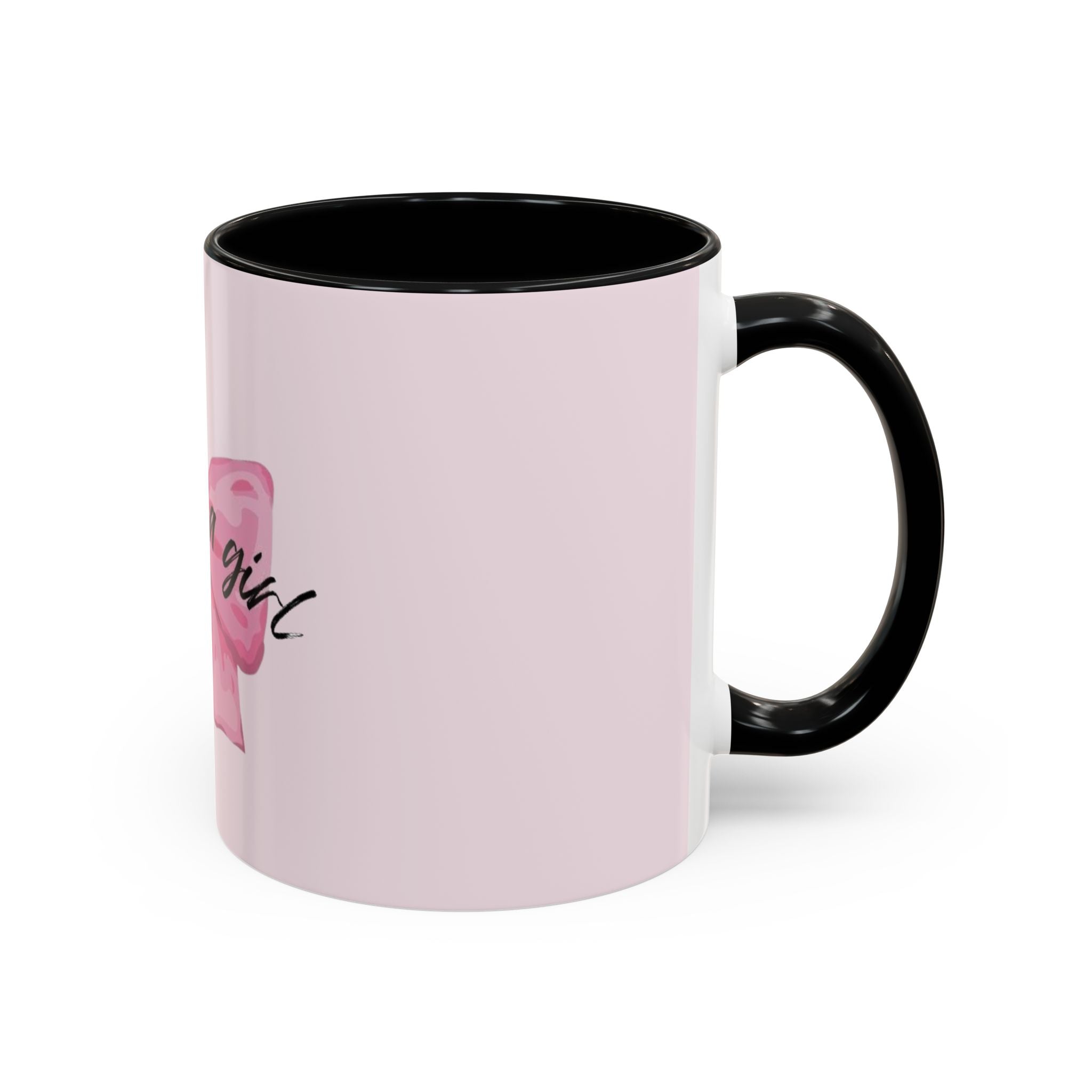 Pink Bow Accent Coffee Mug — "I'm Just a Girl" Cute Feminine Tea & Coffee Cup