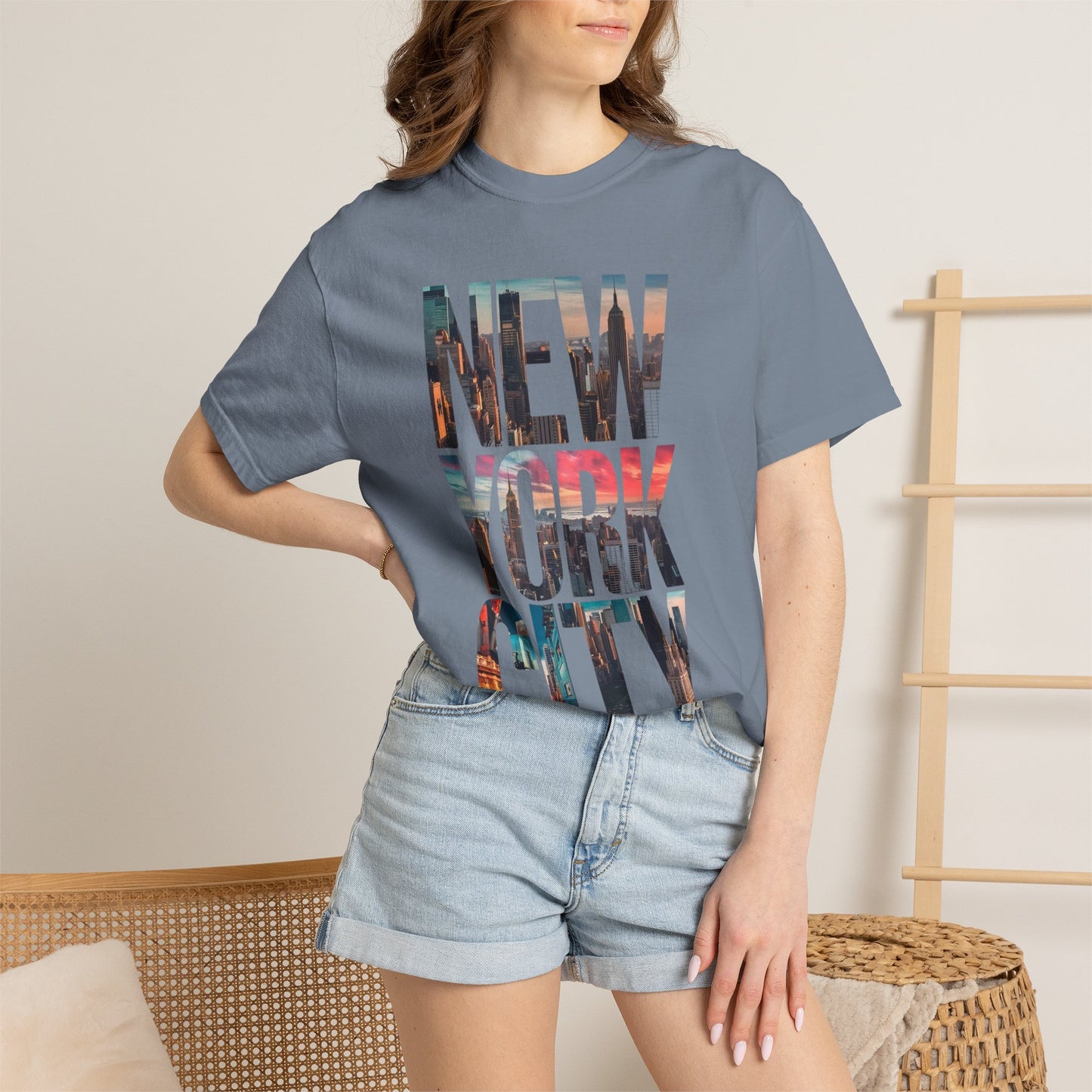 New York City Photo-Print T-Shirt — NYC Skyline Typography Tee