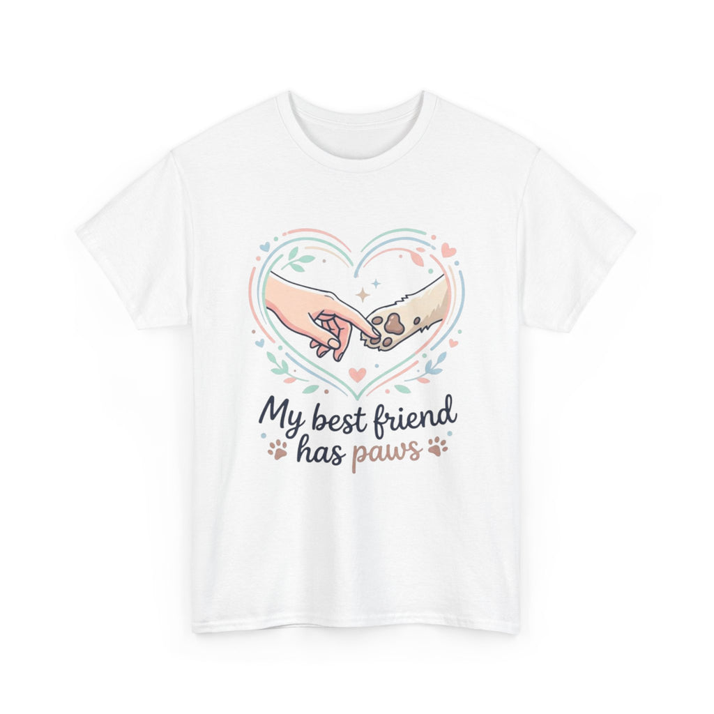 Pet Lover T-Shirt — “My Best Friend Has Paws” Cute Dog & Cat Paw Heart Tee