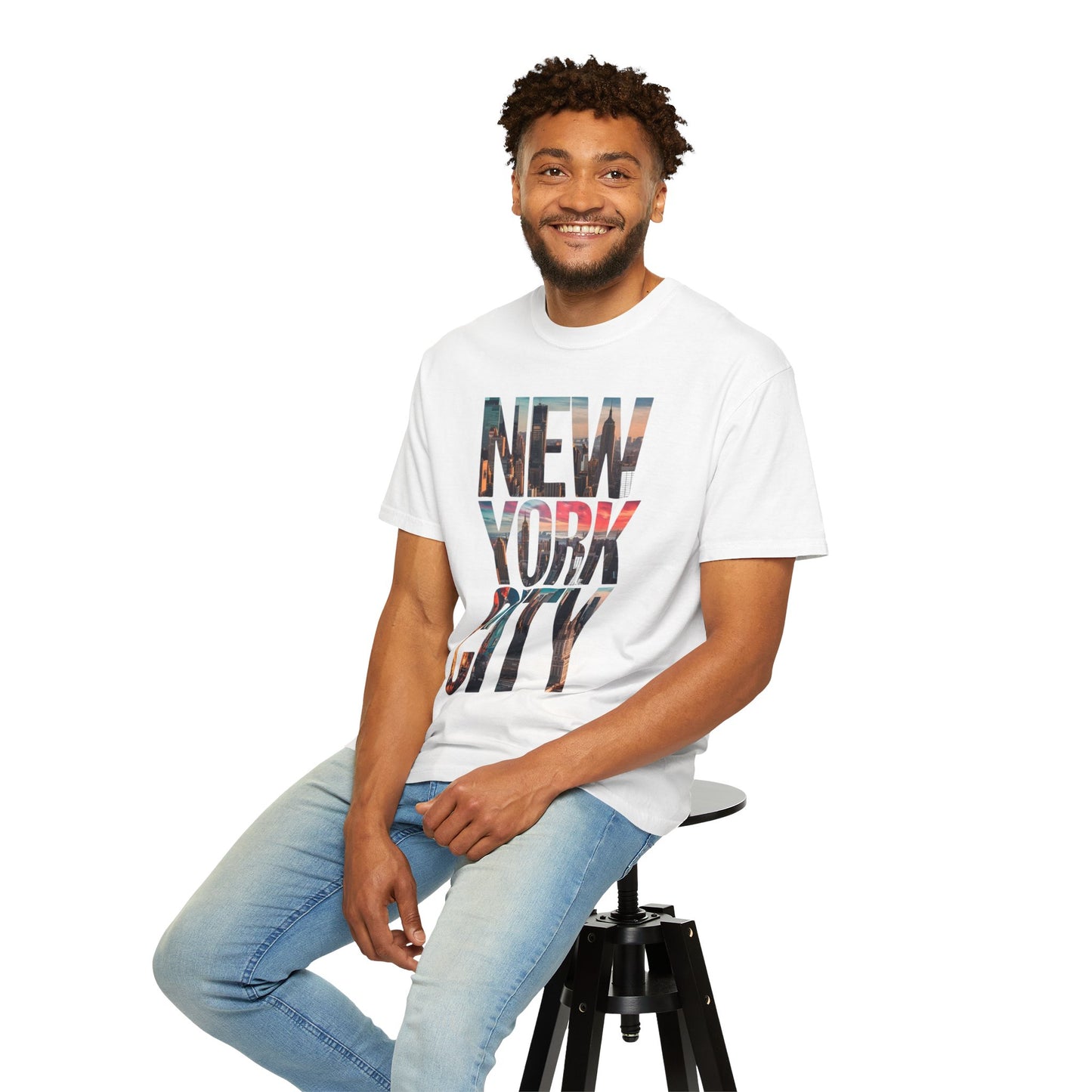New York City Photo-Print T-Shirt — NYC Skyline Typography Tee