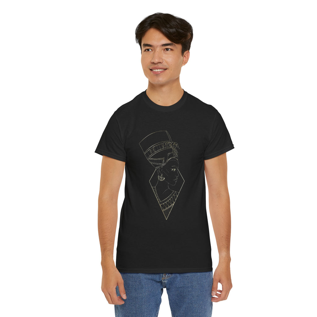 Nefertiti Line Art Tee — Minimal Egyptian Queen Graphic T-Shirt