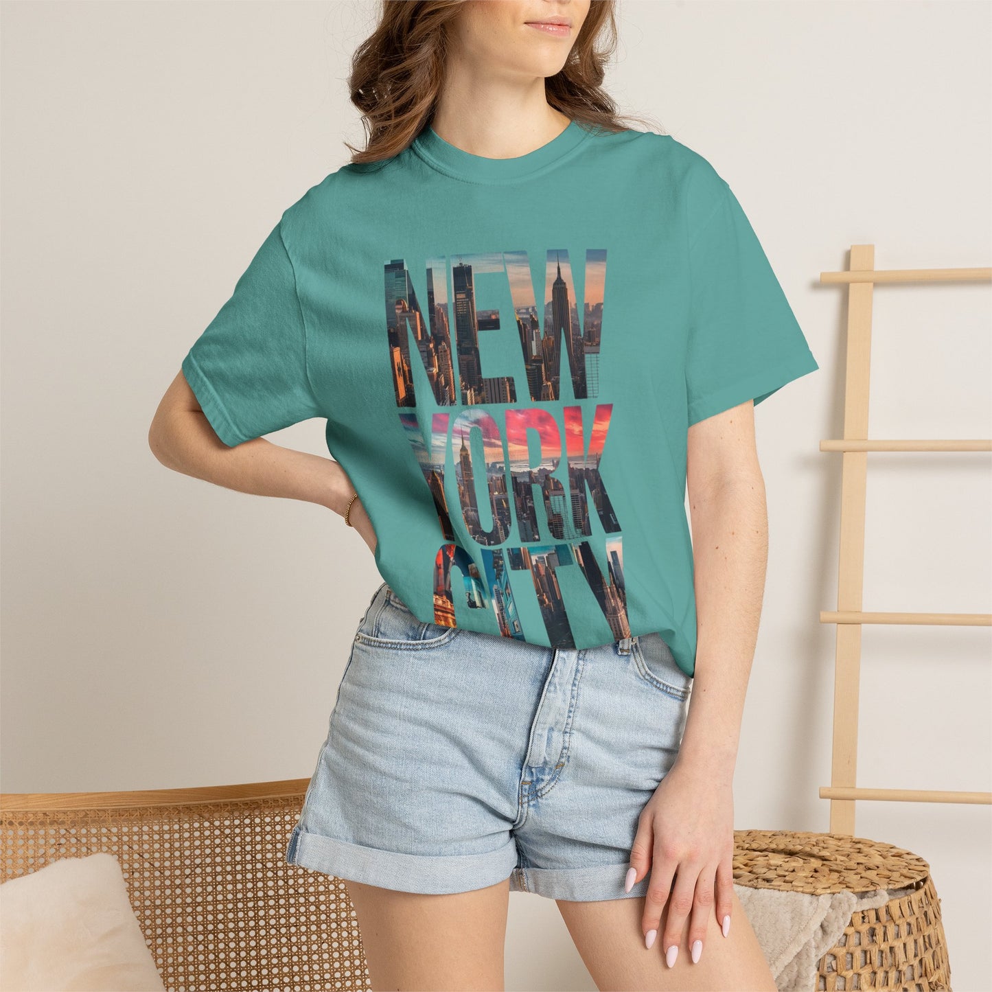 New York City Photo-Print T-Shirt — NYC Skyline Typography Tee