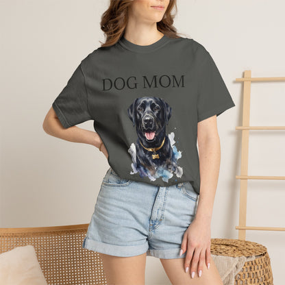Dog Mom T‑Shirt with Custom Pet Portrait — Personalized Dog Mom Tee
