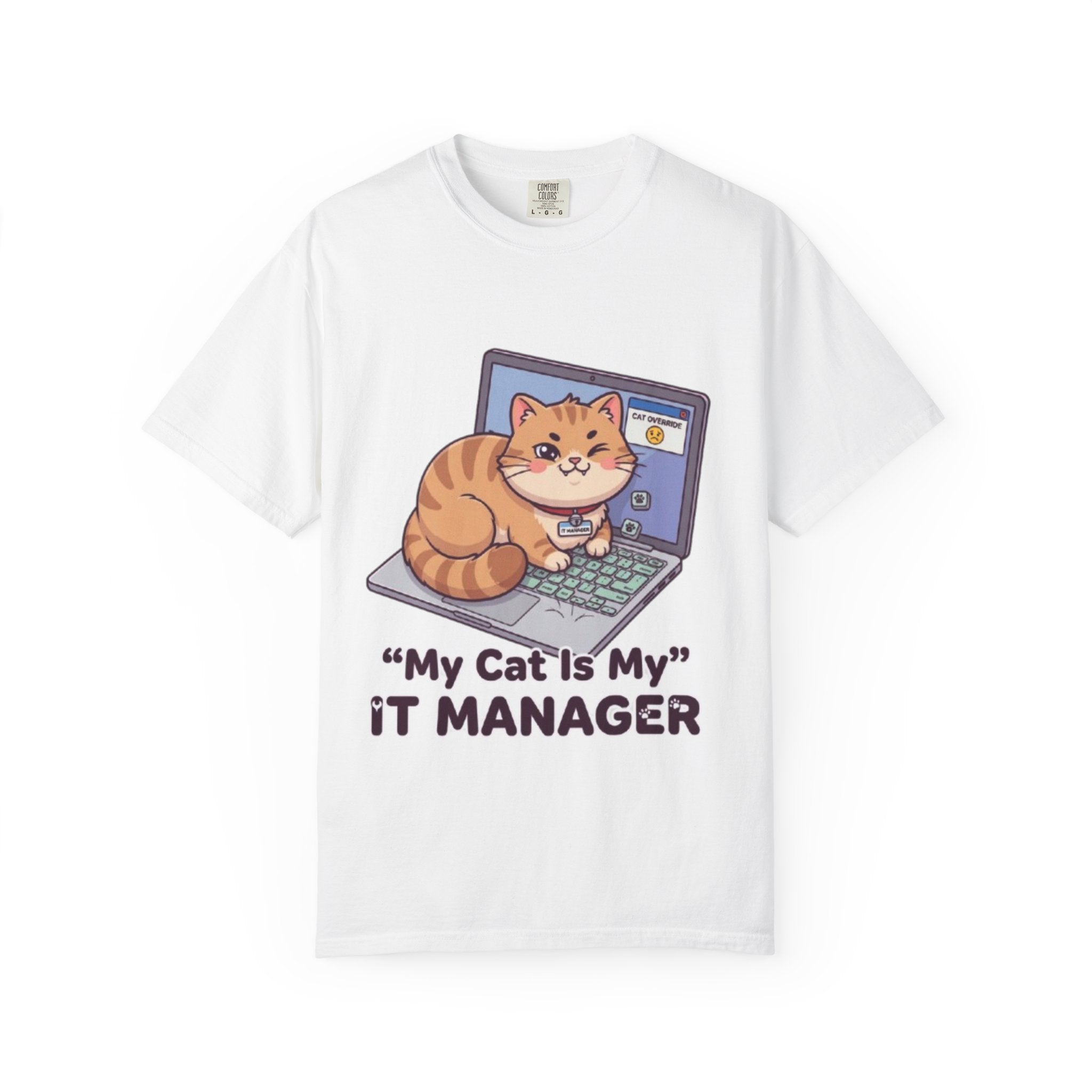 IT Manager Cat T-Shirt — "My Cat Is My IT Manager" Cute Techie Tee for Cat Lovers