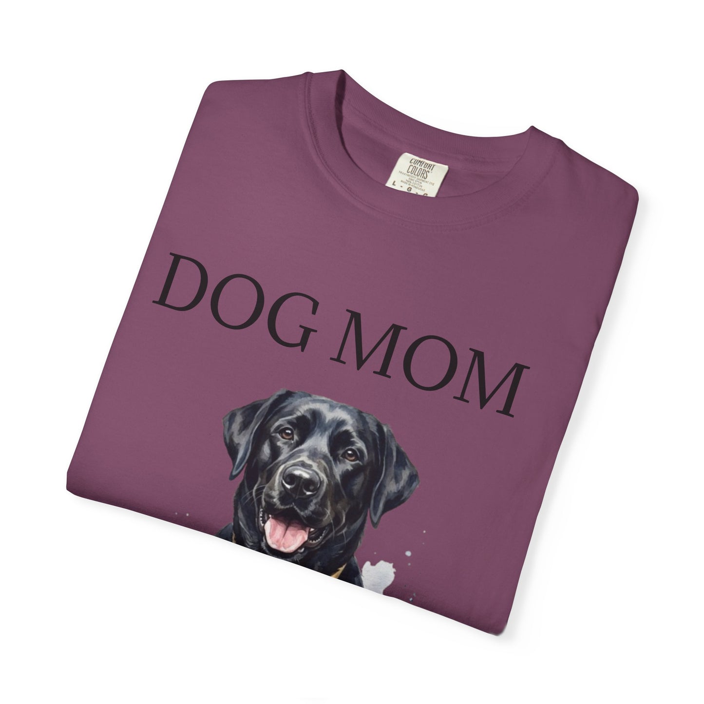 Dog Mom T‑Shirt with Custom Pet Portrait — Personalized Dog Mom Tee