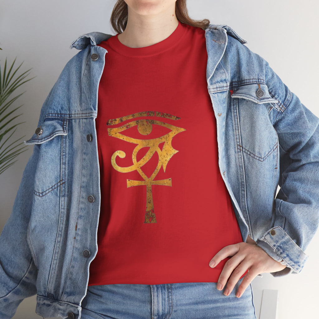 Eye of Ra Ankh T-Shirt — Golden Egyptian Symbol Tee