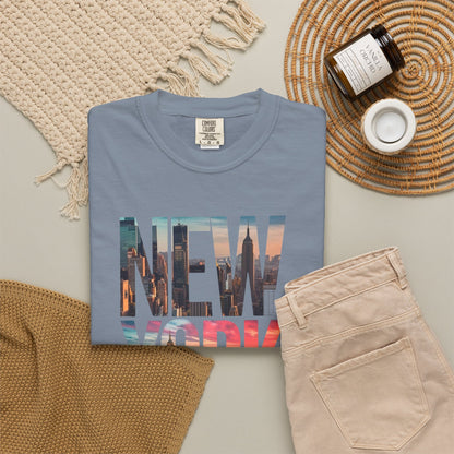 New York City Photo-Print T-Shirt — NYC Skyline Typography Tee