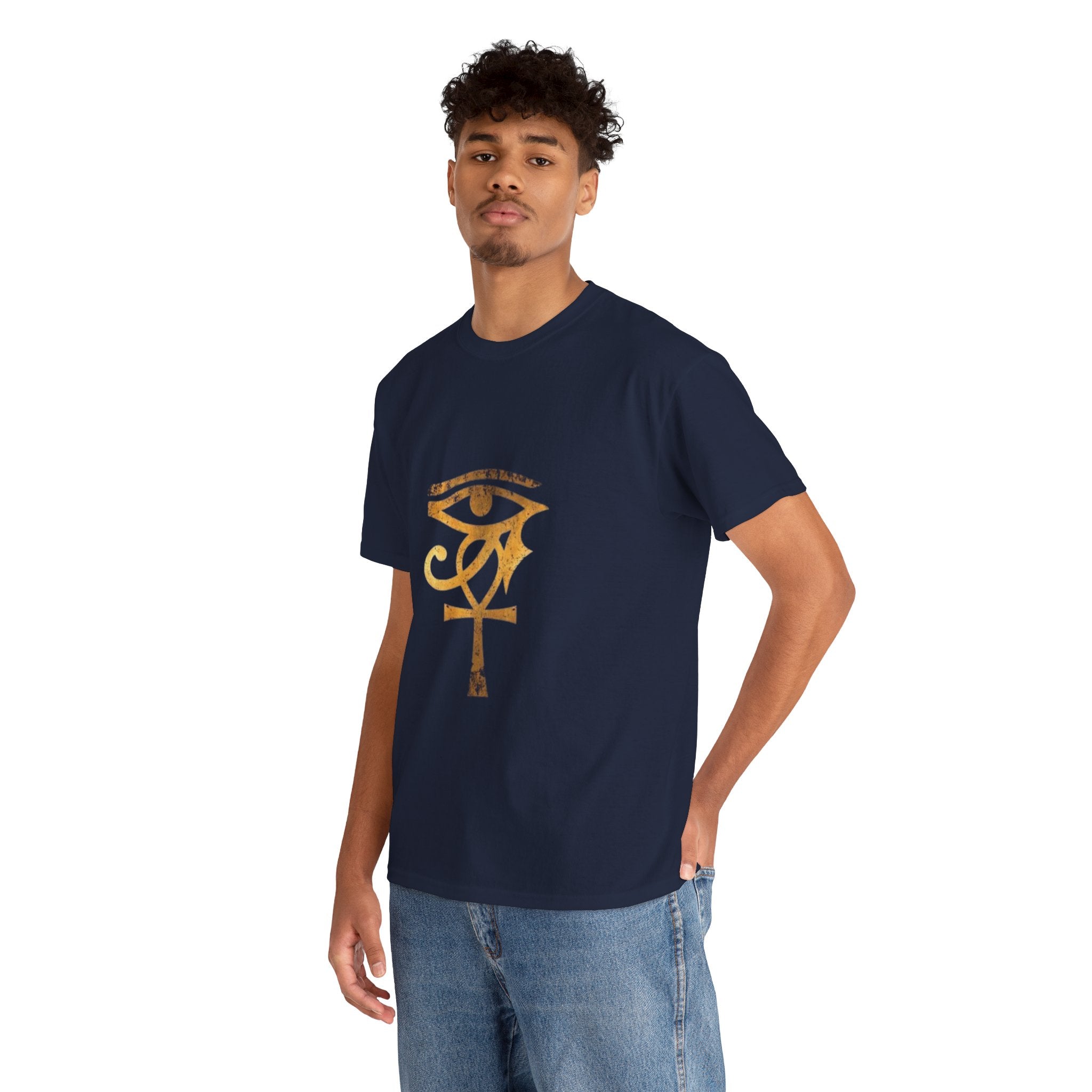 Eye of Ra Ankh T-Shirt — Golden Egyptian Symbol Tee