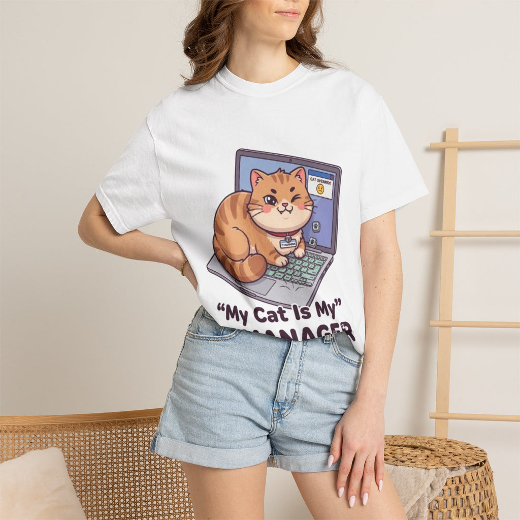 IT Manager Cat T-Shirt — "My Cat Is My IT Manager" Cute Techie Tee for Cat Lovers