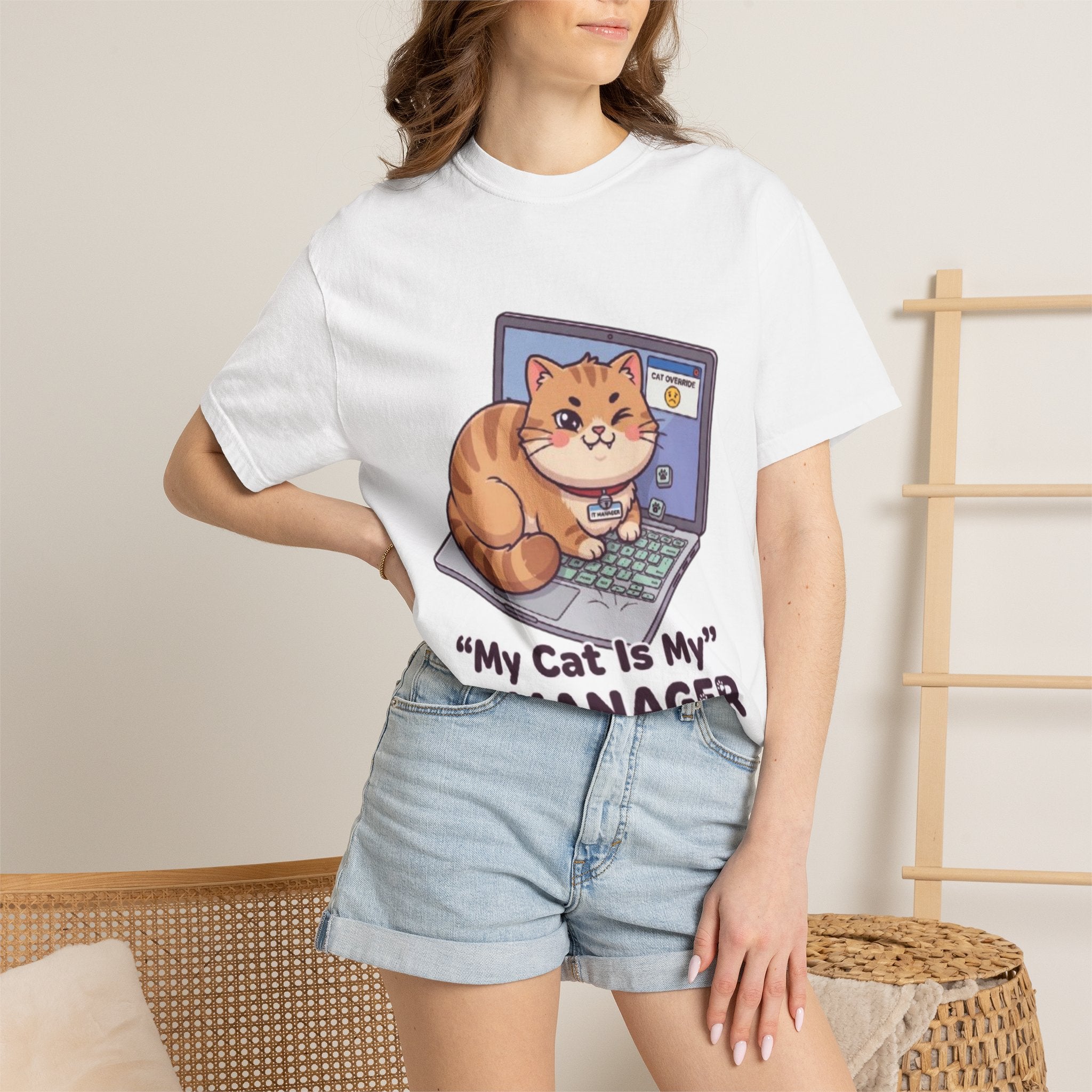 IT Manager Cat T-Shirt — "My Cat Is My IT Manager" Cute Techie Tee for Cat Lovers