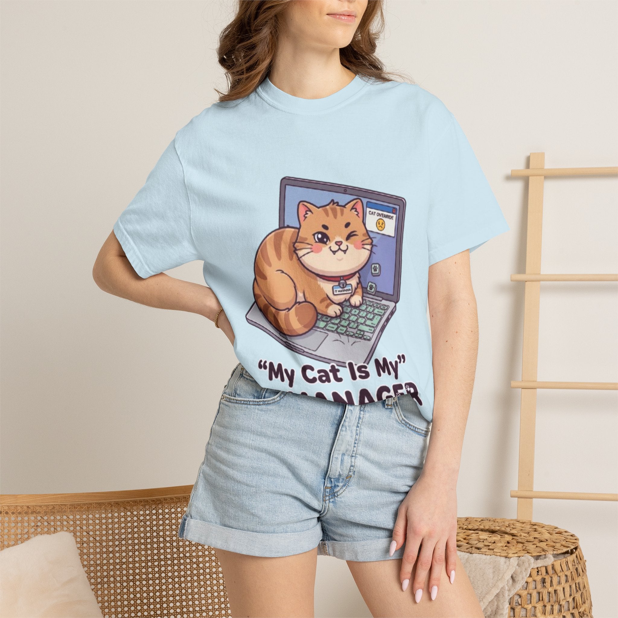 IT Manager Cat T-Shirt — "My Cat Is My IT Manager" Cute Techie Tee for Cat Lovers